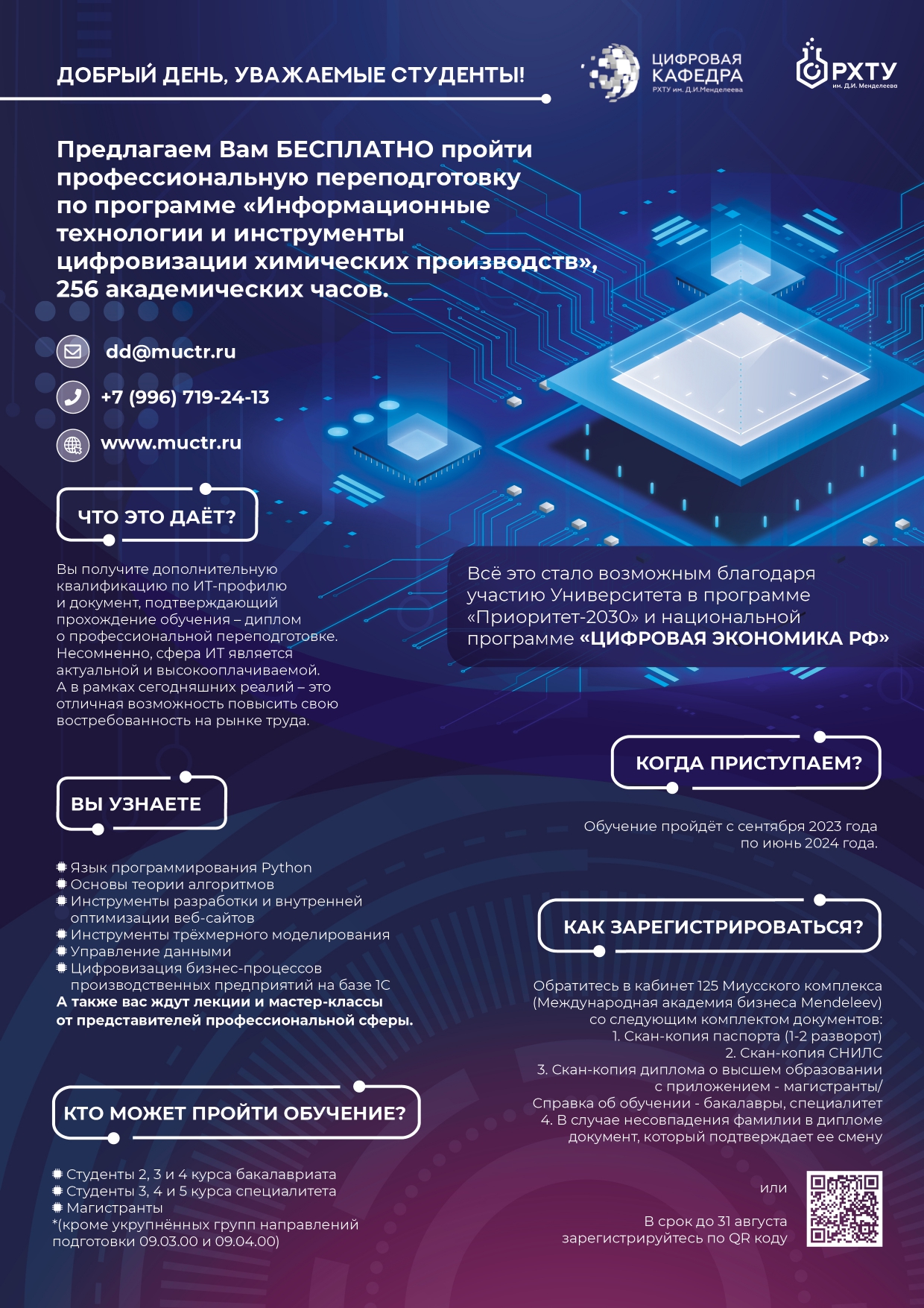 Цифровая кафедра и MIBA приглашают на программы профессиональной подготовки